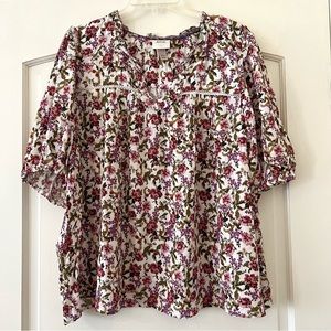 Knox Rose Floral Short Sleeved Top Size XXL